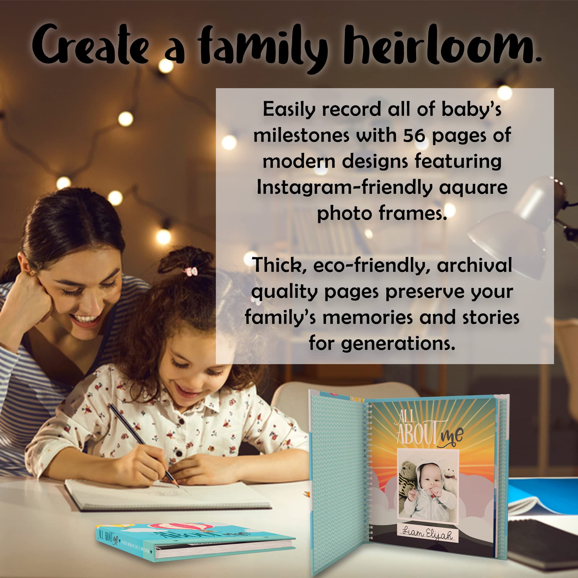 RubyRoo Memory Book 250 GSM acid-free inner pages resist bleed-through.