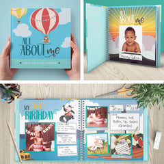 RubyRoo Memory Book milestones pages capture first crawl and words with simple prompts.
