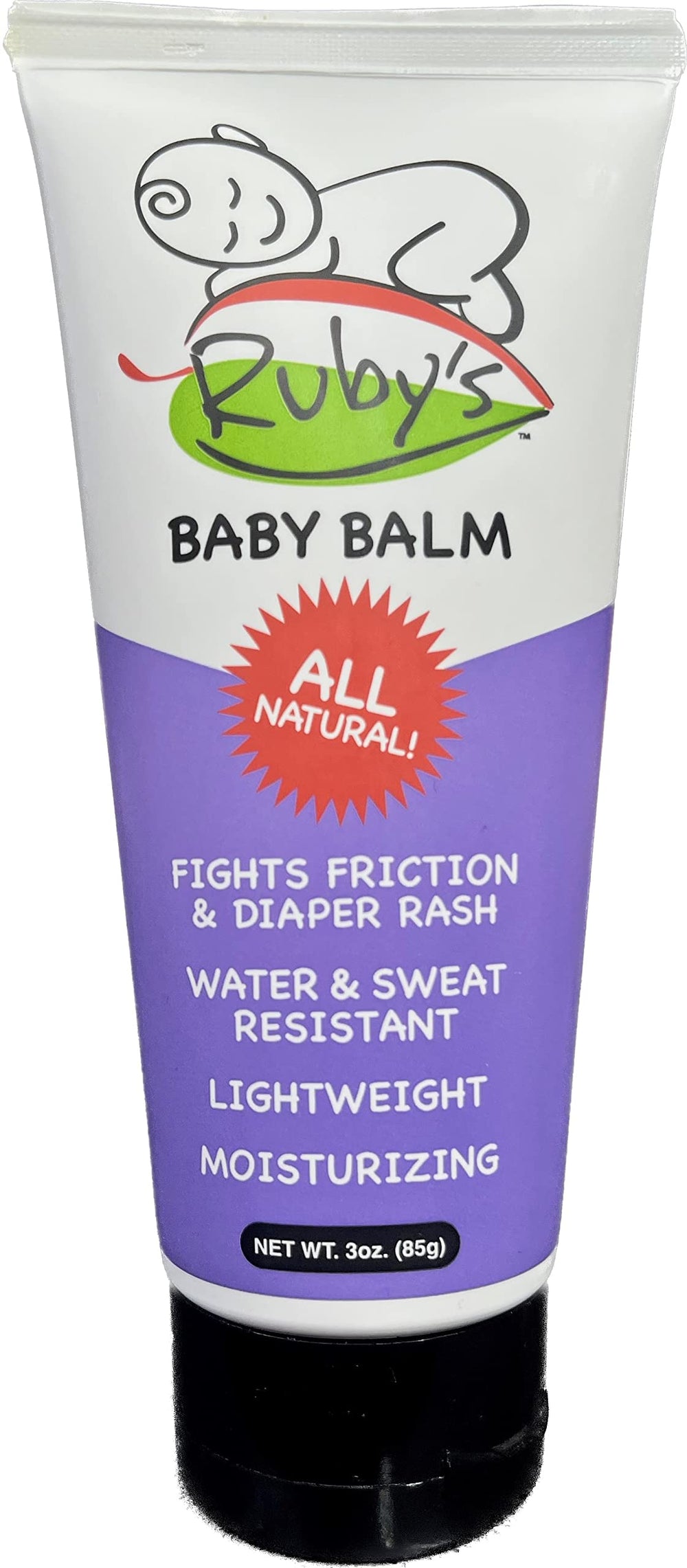 Ruby’s Lube baby ointment bottle with calendula oil for gentle diaper rash care.