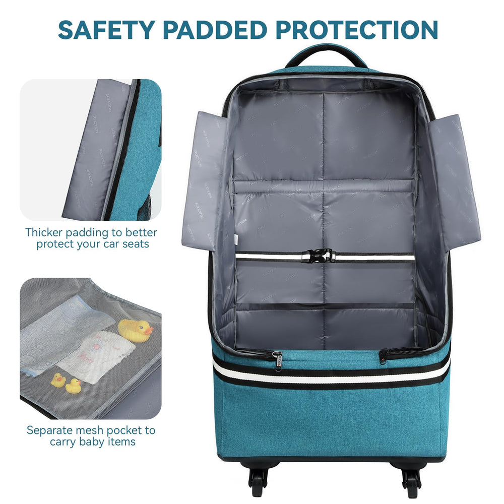 RUCYEN rolling car seat bag waterproof base protects contents on wet surfaces