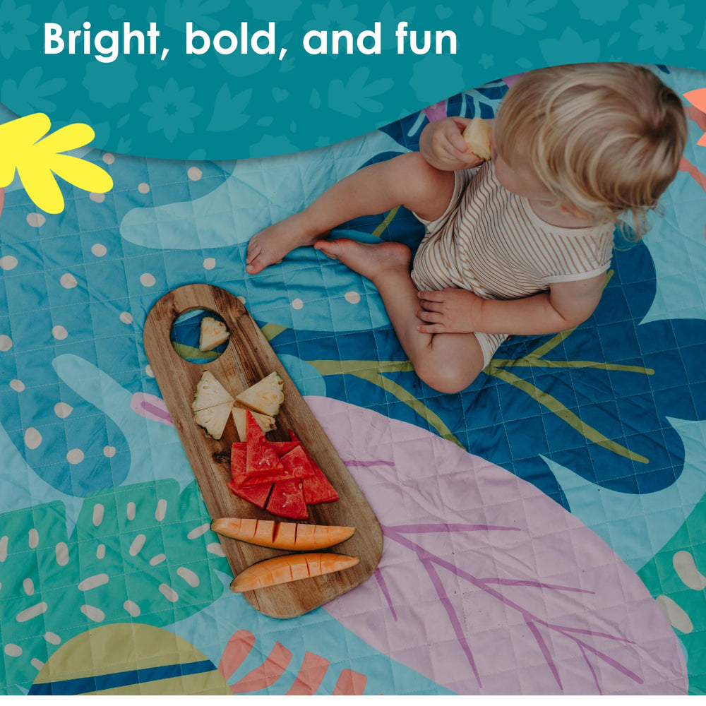 Rudie Nudie Baby Play Mat machine-washable for easy cleanup.