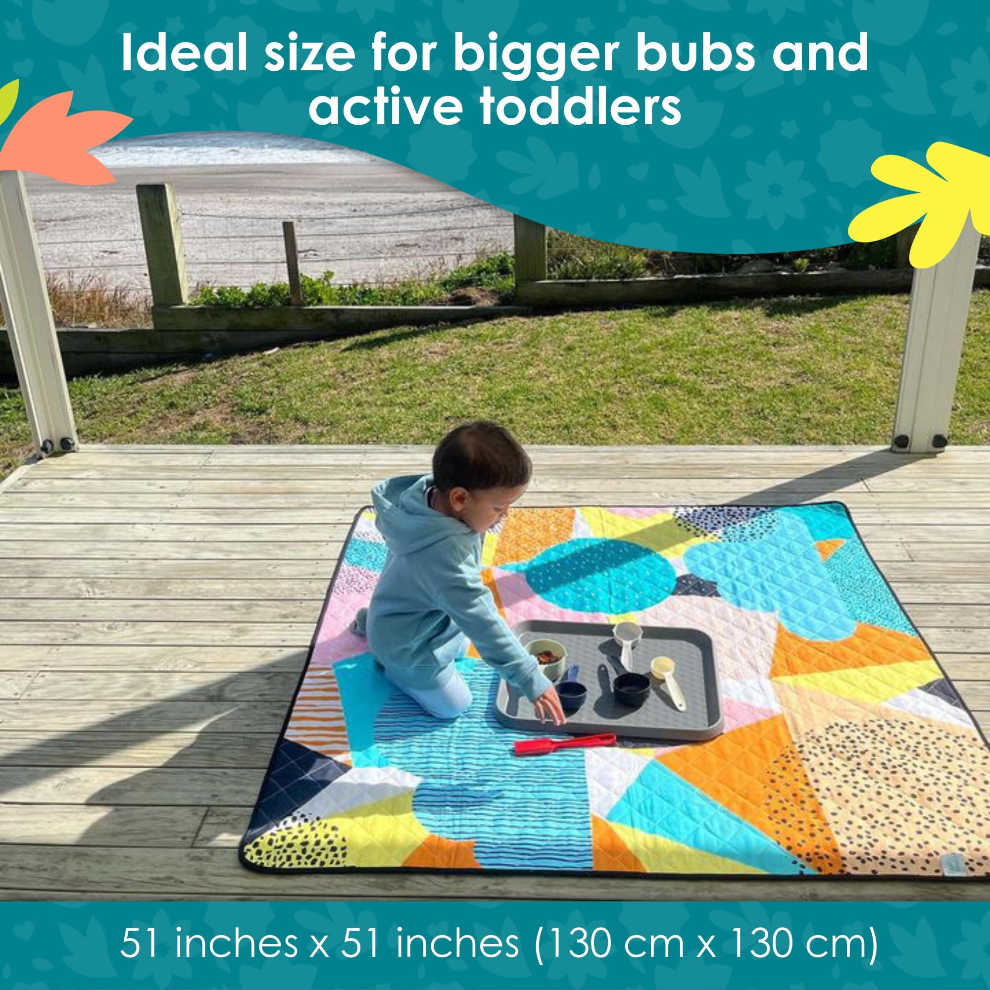 Rudie Nudie play mat set up for outdoor adventures and portable use