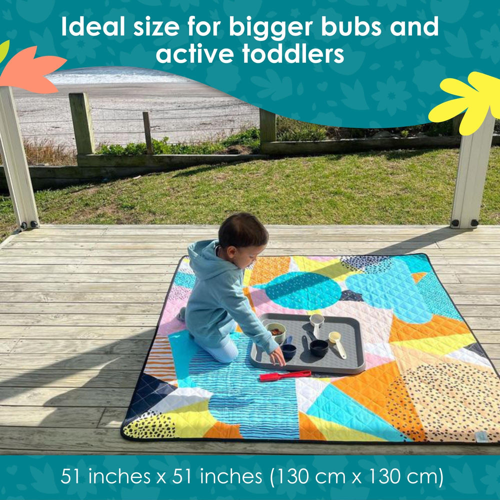 Rudie Nudie play mat set up for outdoor adventures and portable use