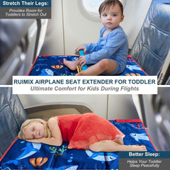RUIMIX Toddler Airplane Bed assembled on airplane seat for extra space.
