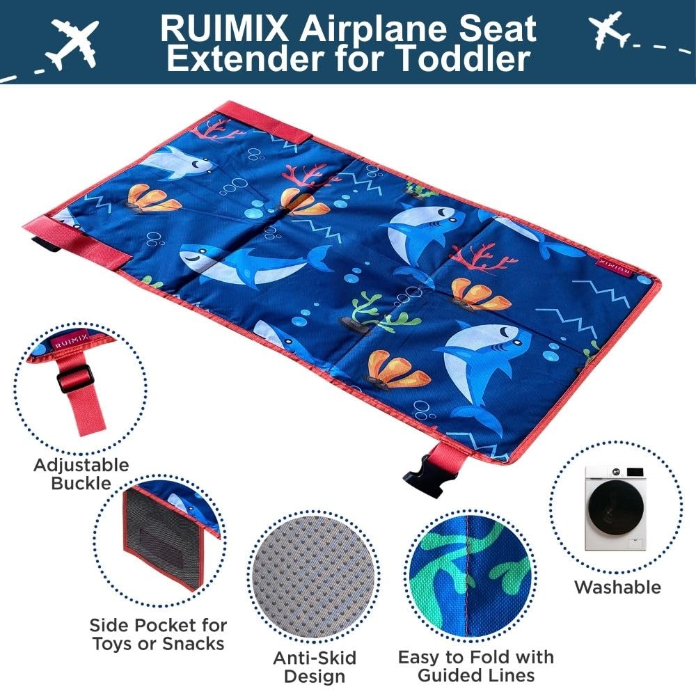 RUIMIX Toddler Airplane Bed side pocket keeps toys within reach.