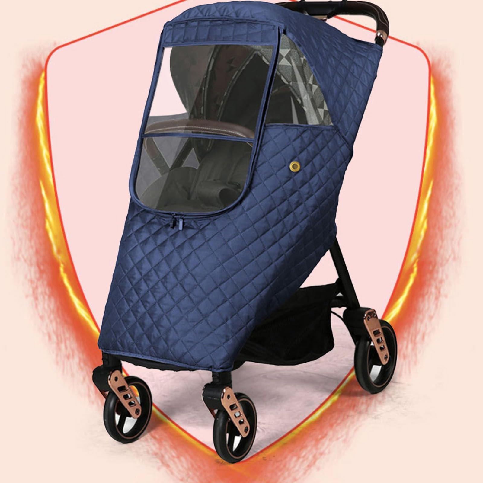 Ruiqas stroller rain cover baby inside enjoys sheltered ride.