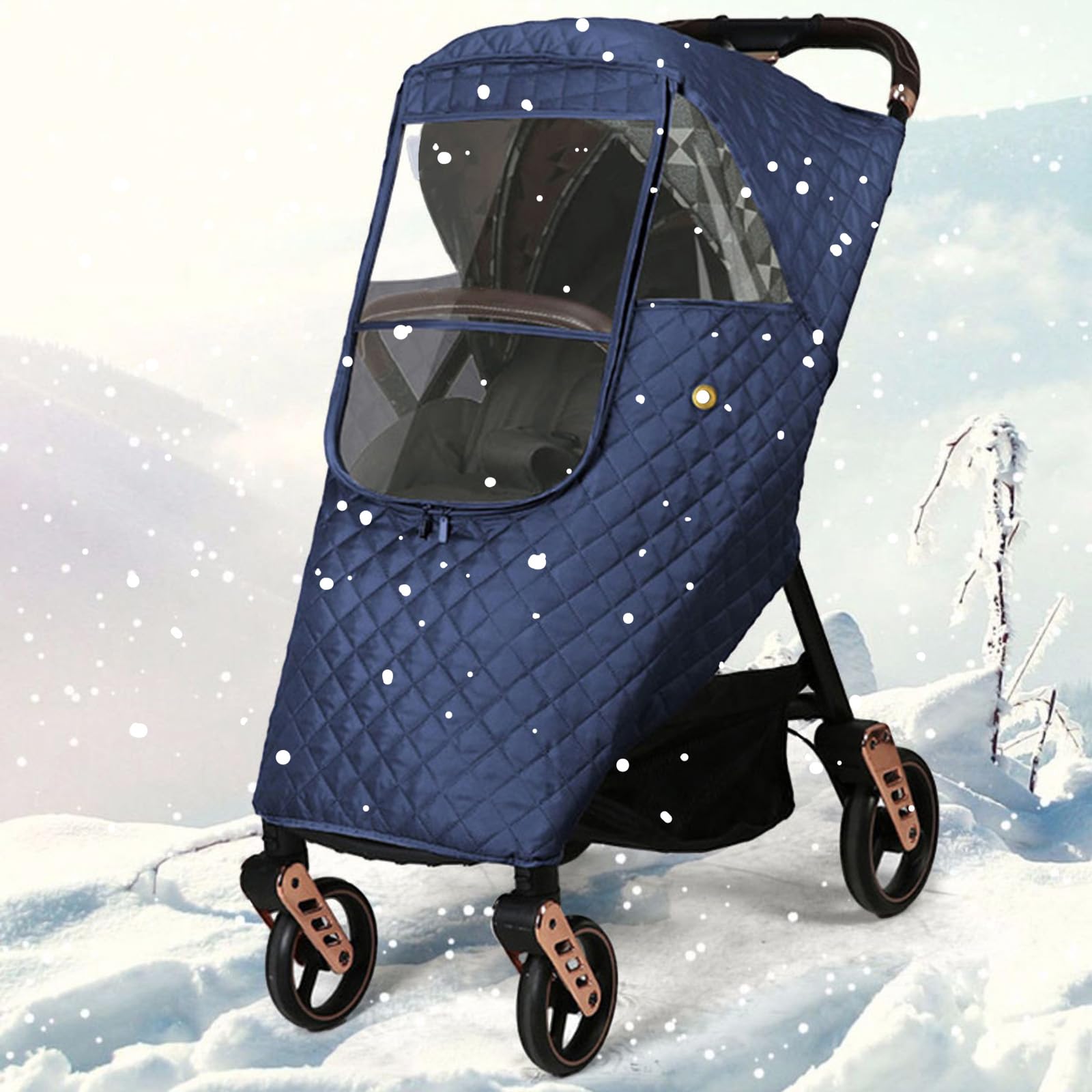 Ruiqas stroller cover fabric closeup reveals waterproof quilted fabric.