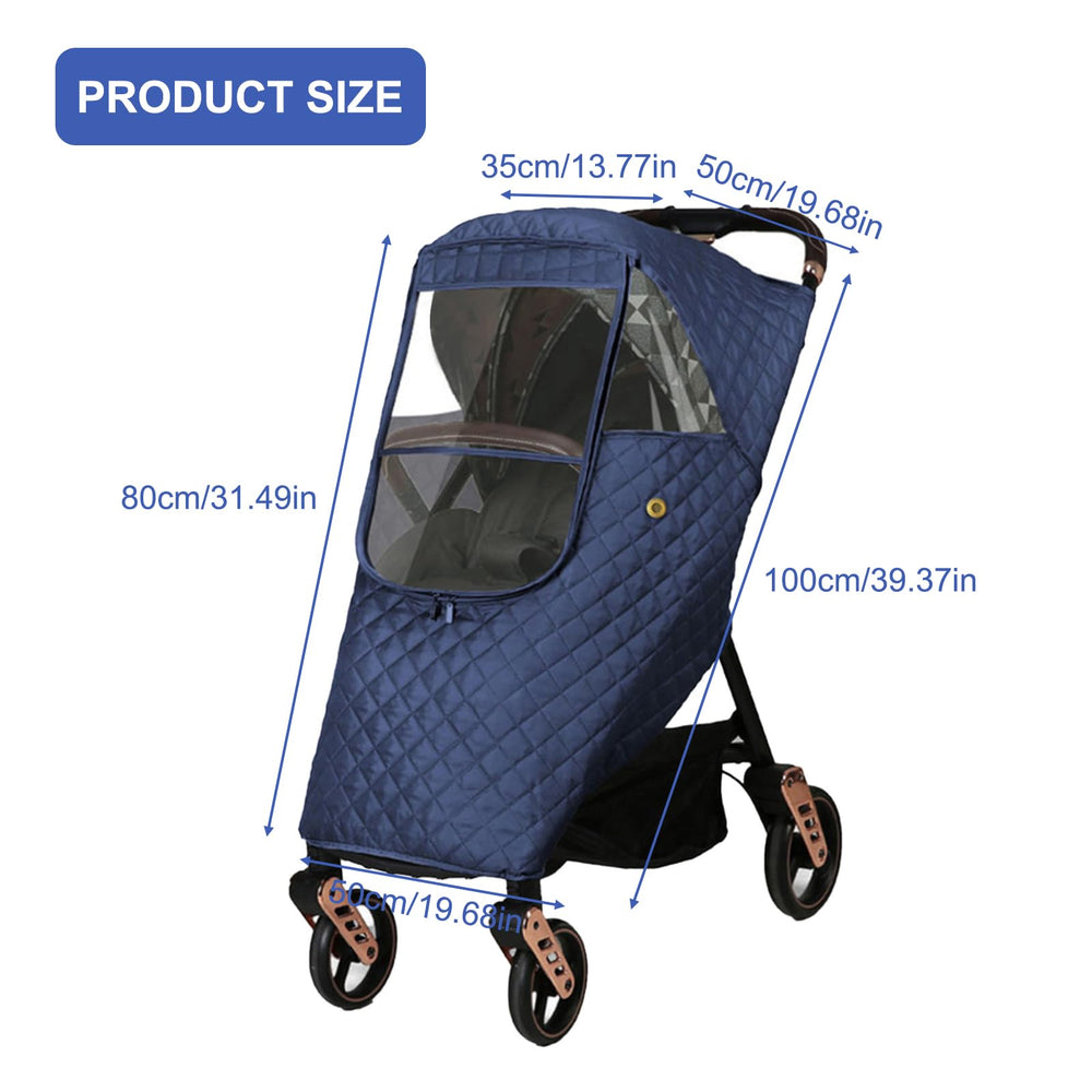 Ruiqas windproof rain cover side view secures against strong winds.