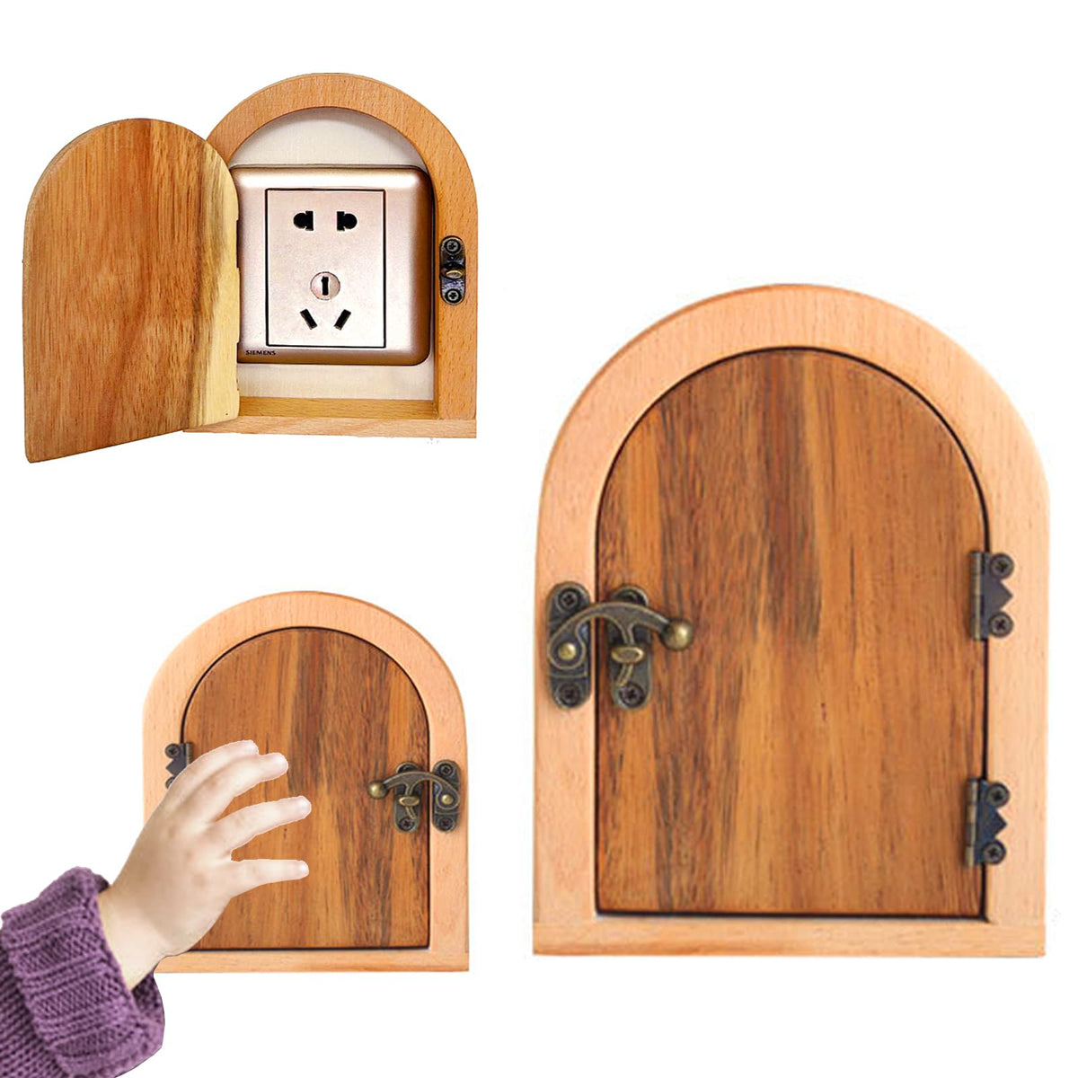 RUIYUE Fairy Door Outlet Cover on wall adds whimsy while concealing outlets safely