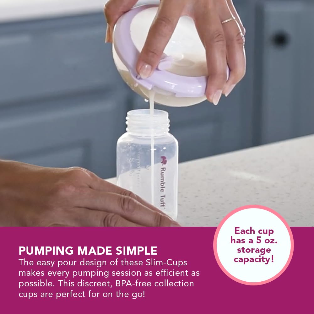 Rumble Tuff Slim Cups BPA-free materials ensure safe, reusable pumping.