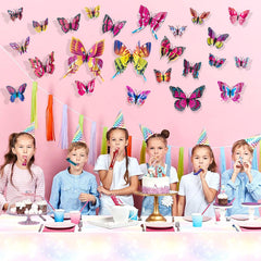 Rumhut 3D butterfly wall art 24pcs removable decals enable easy seasonal room updates