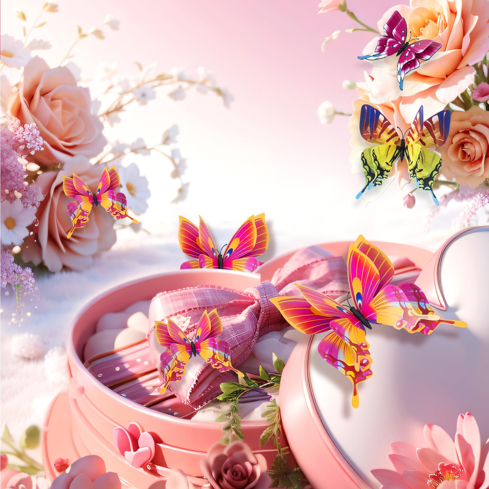 Rumhut 3D butterfly wall art features realistic 3D detailing for lifelike wall accents