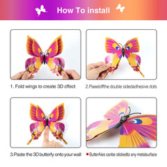 Rumhut butterfly decals use strong adhesive dots for secure mounting and easy repositioning