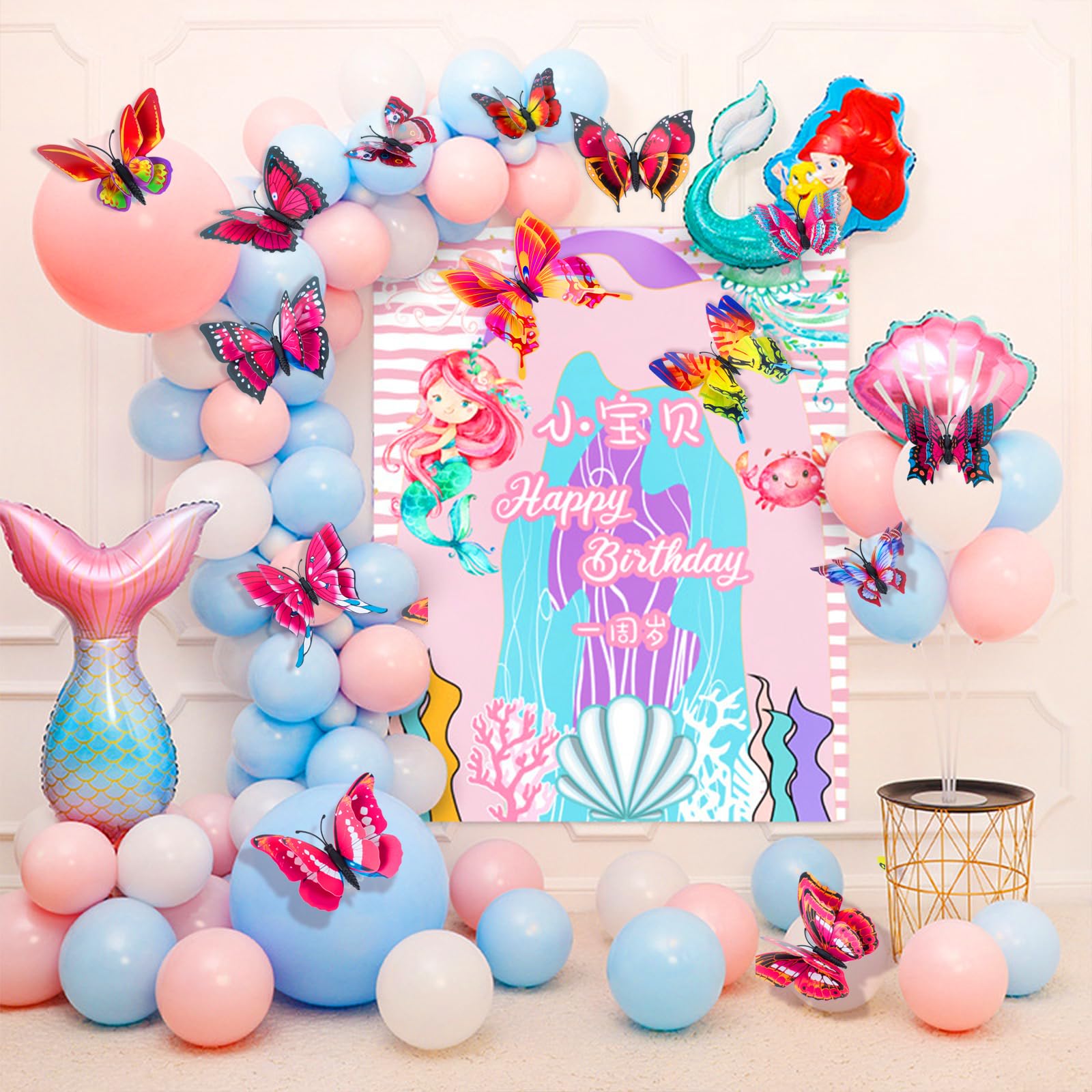 Rumhut 3D butterflies decorate walls mirrors and lockers on indoor or exterior smooth surfaces