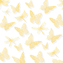 Rumhut gold butterfly wall stickers collection adds instant charm to walls with durable metal finish.