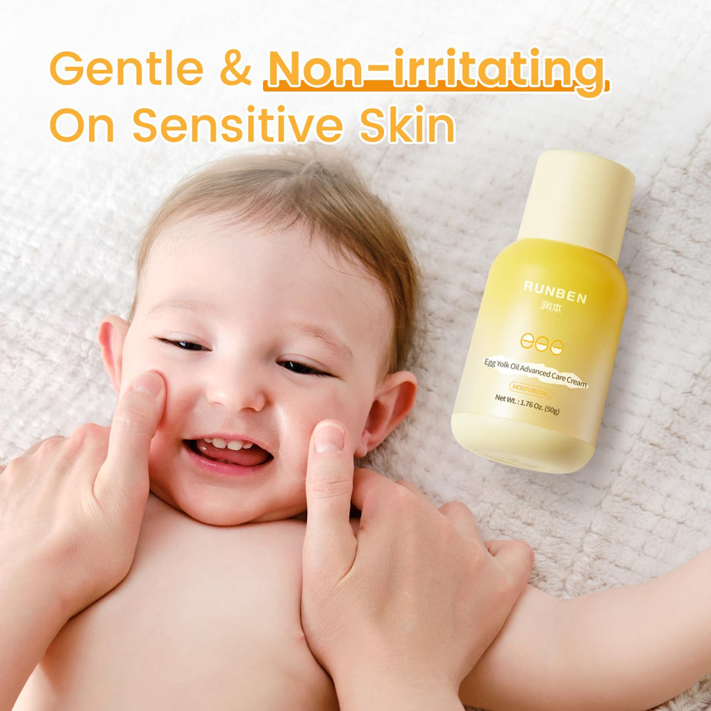 RUNBEN 48H moisturizing swatch conveys long-lasting hydration for dry skin.