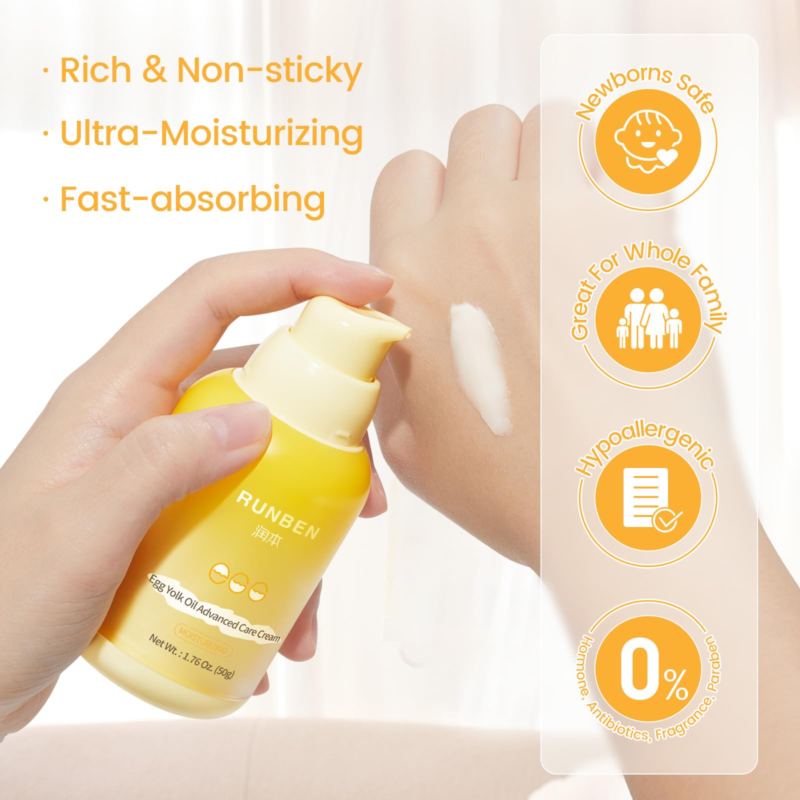 RUNBEN Advanced Repair Barrier texture view shows non-greasy absorption.