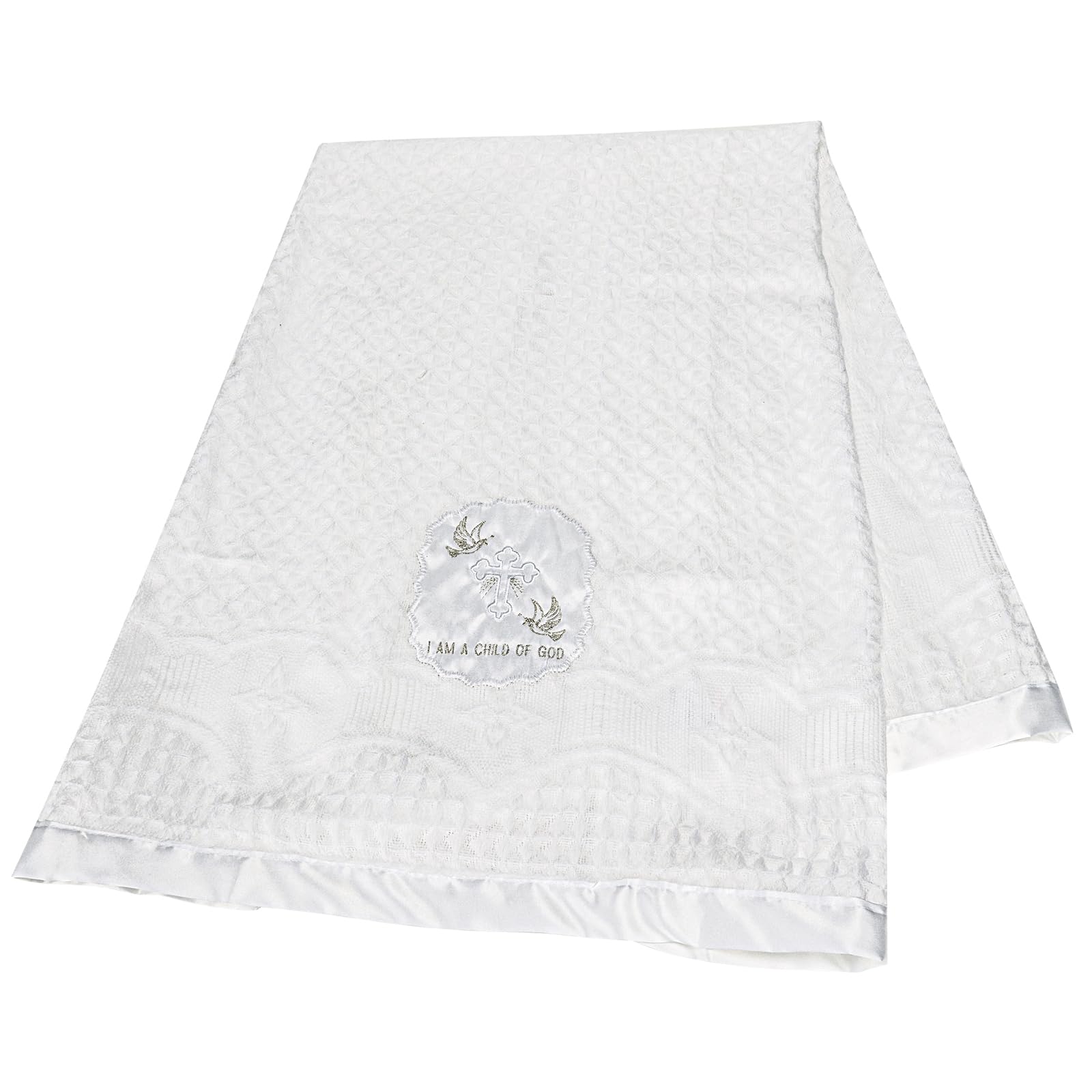 Runeaoys baptism blanket with crosses enhances keepsake photos and ceremonial memories