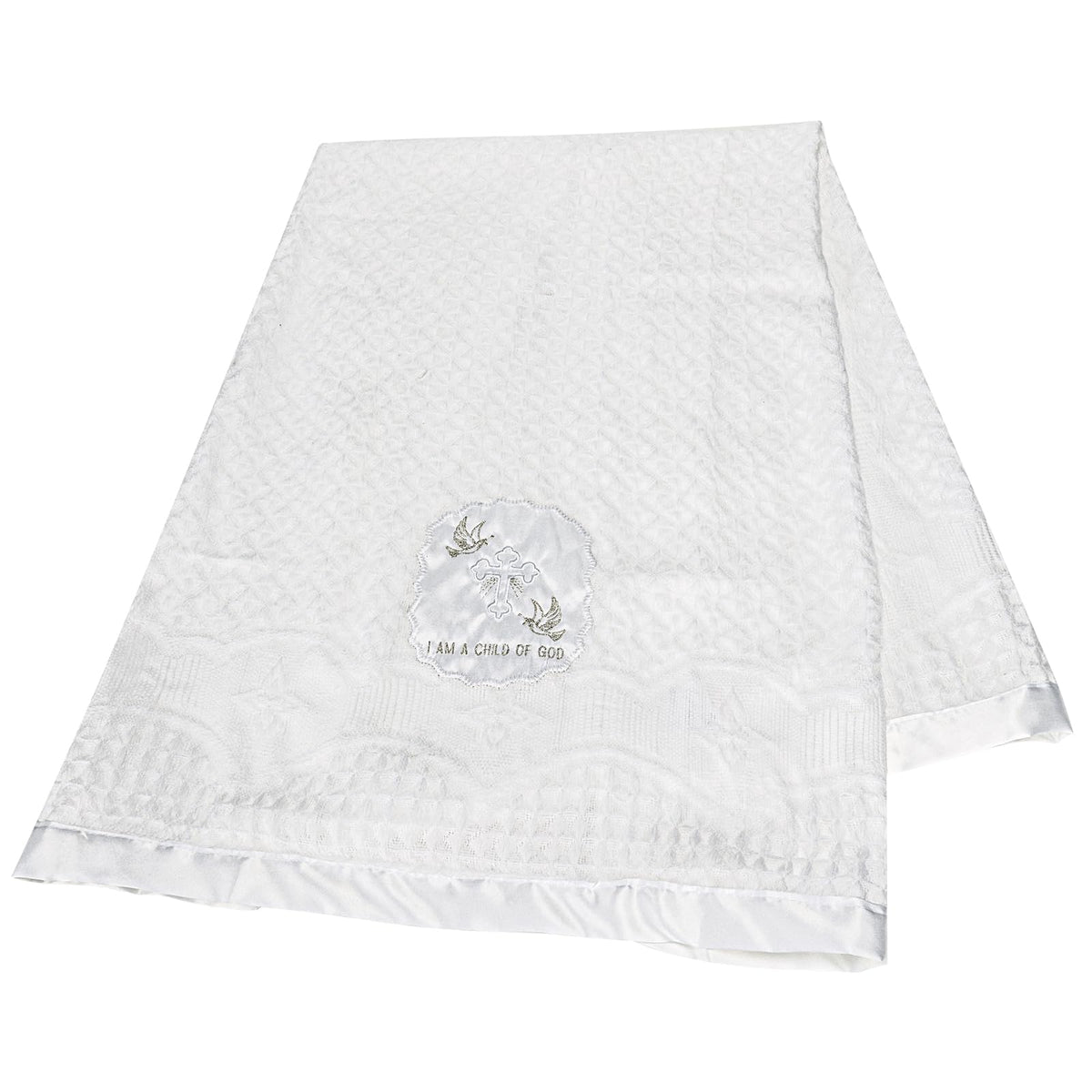 Runeaoys baptism blanket with crosses enhances keepsake photos and ceremonial memories