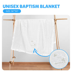 Runeaoys christening towel in white complements outfits at church events