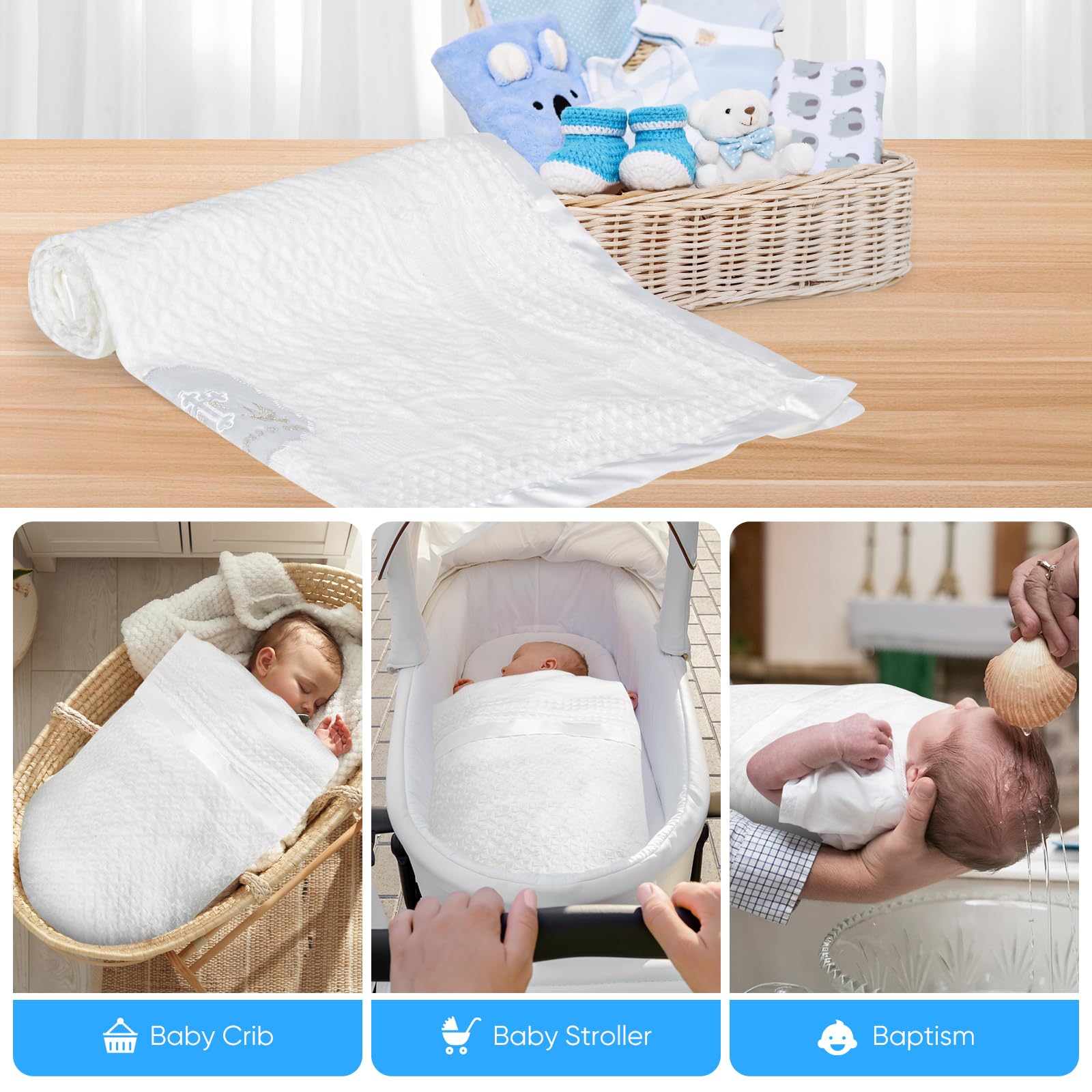Runeaoys pram-friendly blanket ideal for naps, outings, and church visits