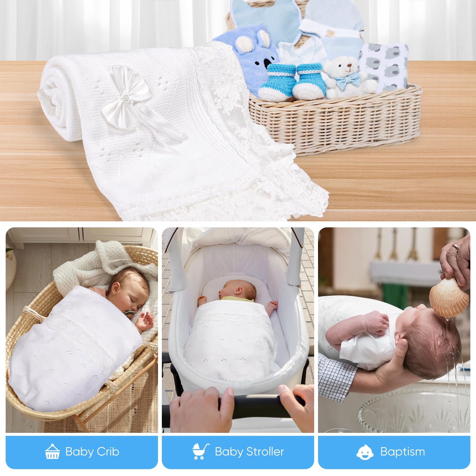 Runeaoys neutral newborn blanket coordinates for boys or girls.