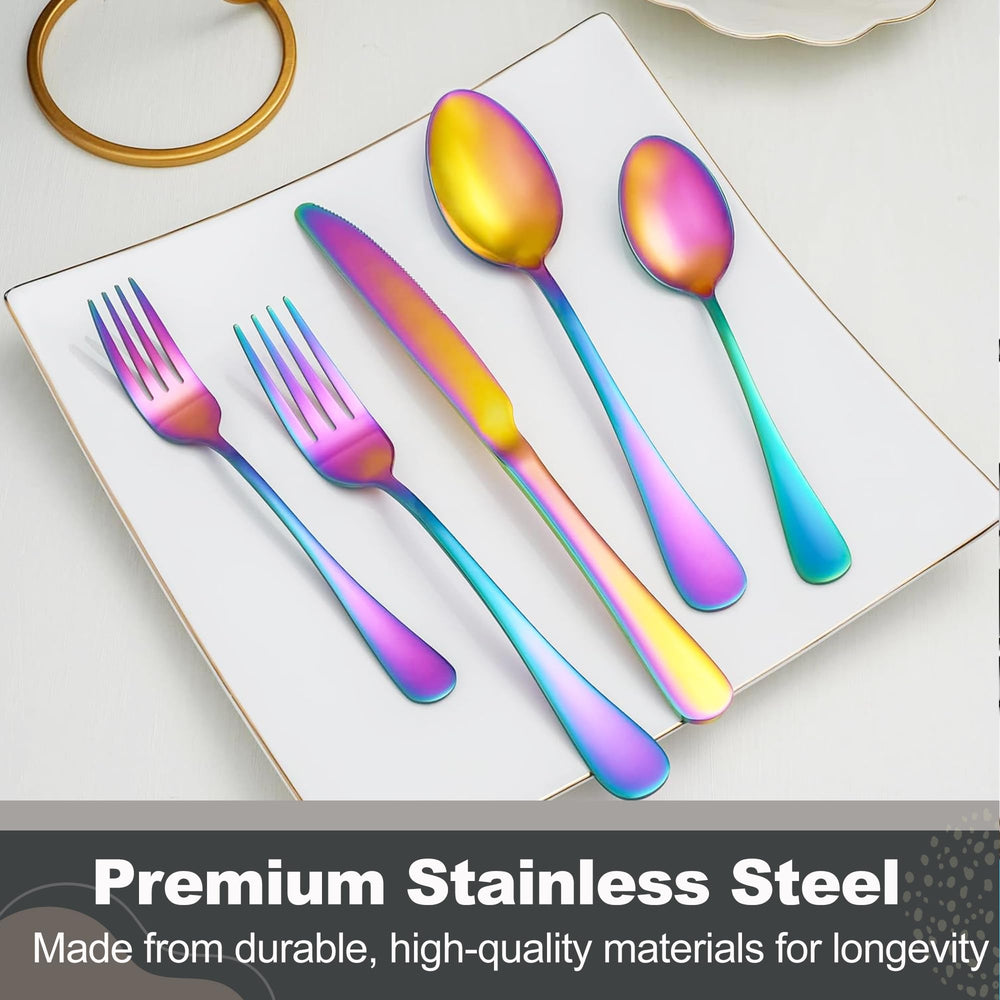 Runfly Rainbow Silverware Set tea spoon for refined sipping and portion control