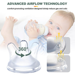 Runhike anti-colic vented nipples reduce air swallowed during feeds