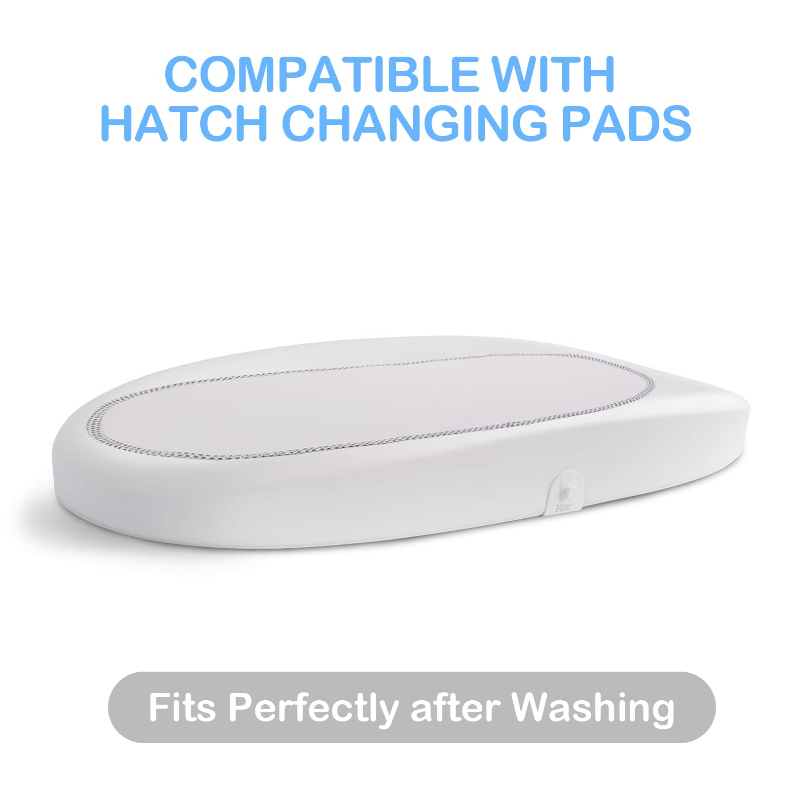 Runhike Hatch Grow Smart compatibility image highlights secure fit on changing pad.
