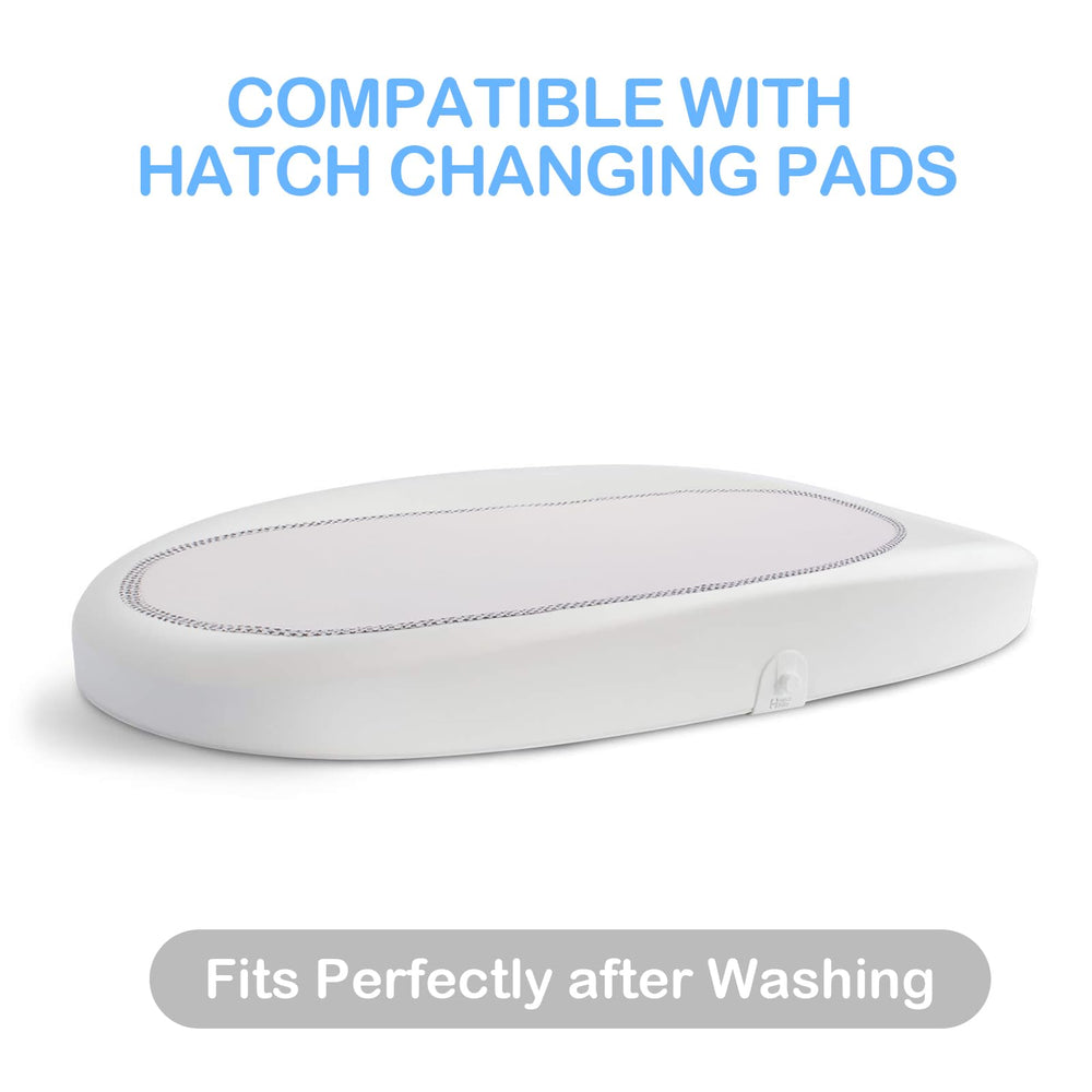 Runhike Hatch Grow Smart compatibility image highlights secure fit on changing pad.