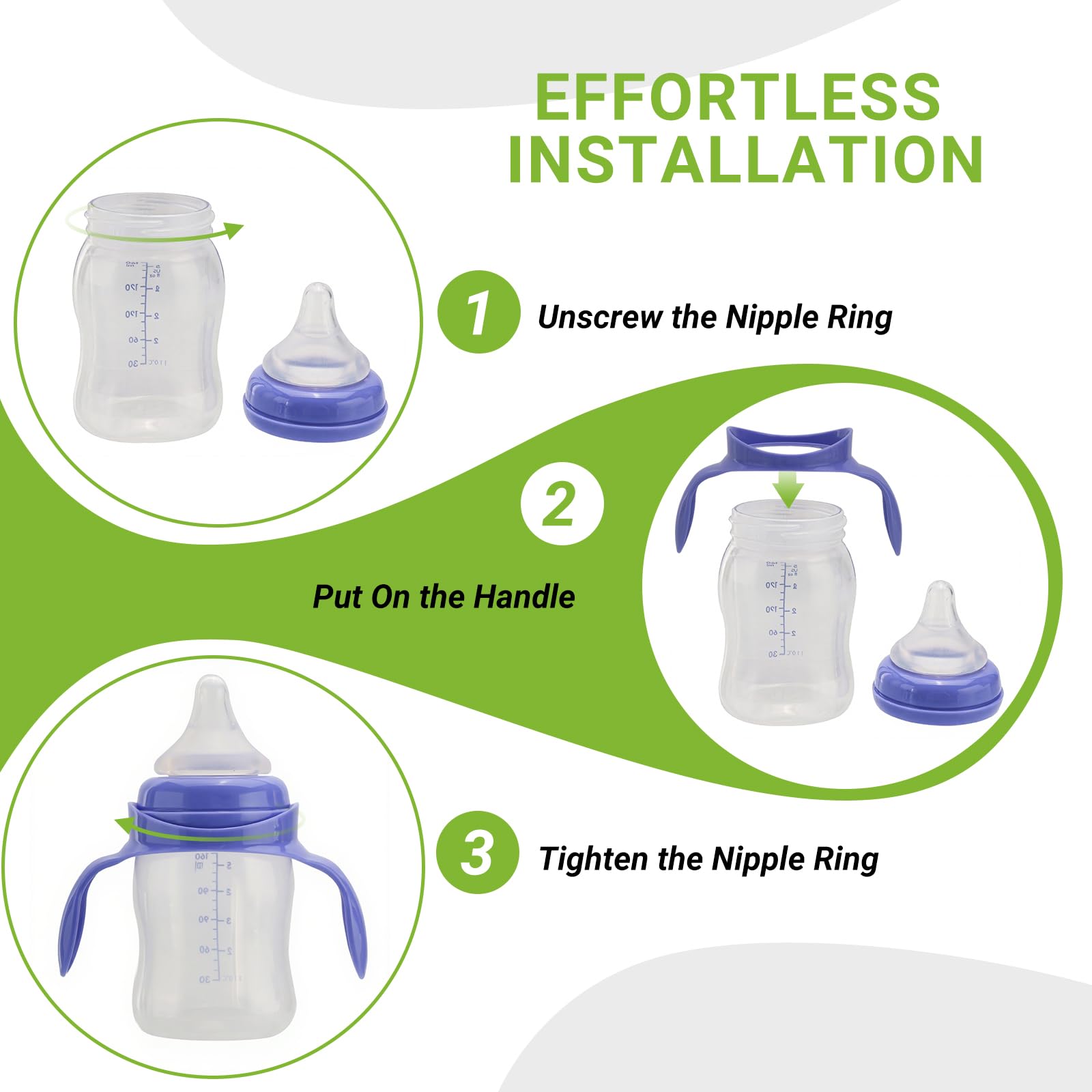 Runhike Lansinoh bottle handles purple-pack dish-ready for busy parents.
