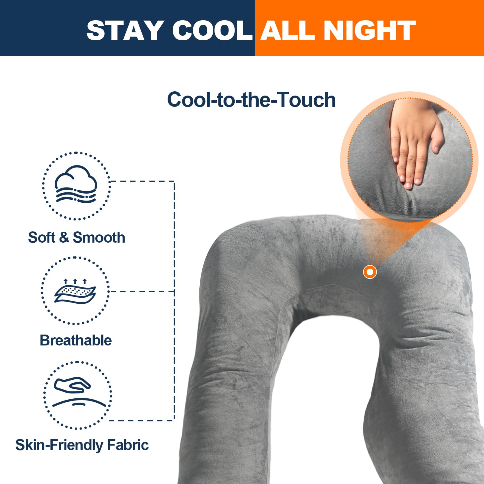 Runhike pillow cover with U-shape design offering full-body support.