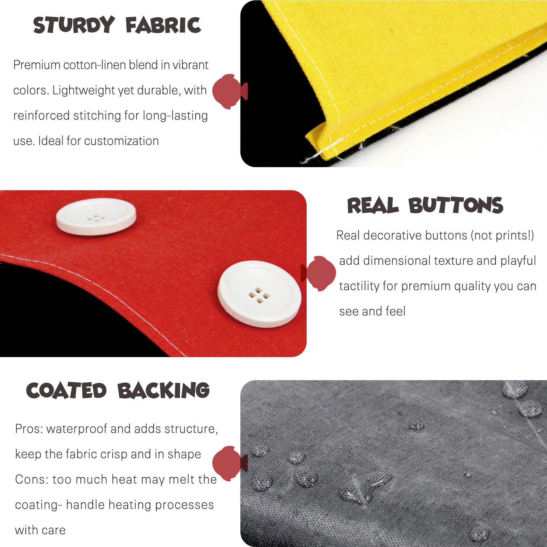 RUNROLE Fish Extender highlights decorative buttons for elegant, durable detail.