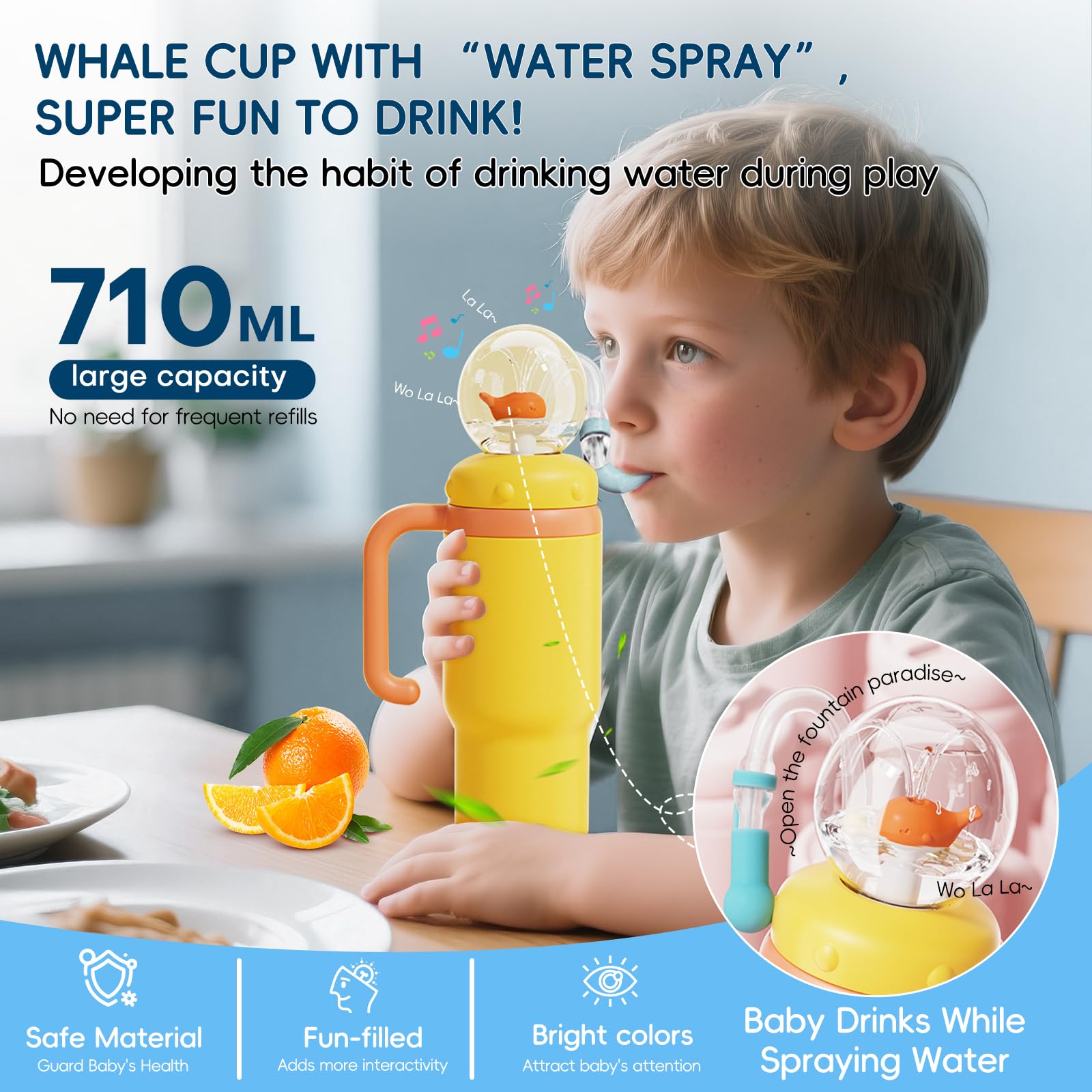 RUNSUNTUN 24oz travel mug with handle keeps drinks temperature stable on the go.