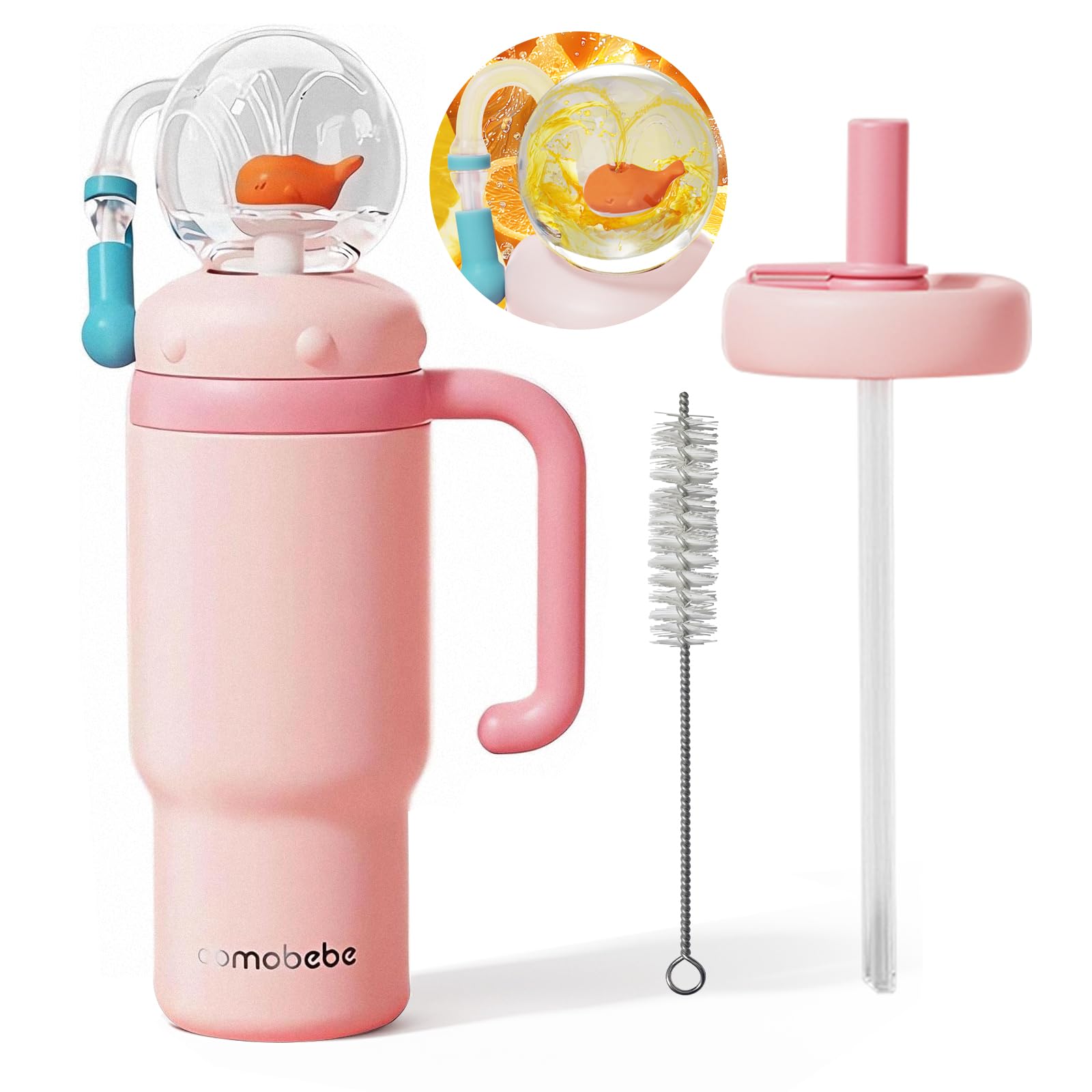 RUNSUNTUN Whale Fountain Cup with handle for easy on-the-go hydration