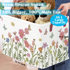 Runtoo 36L capacity fold-flat basket ready for large toy collections and closet stowage