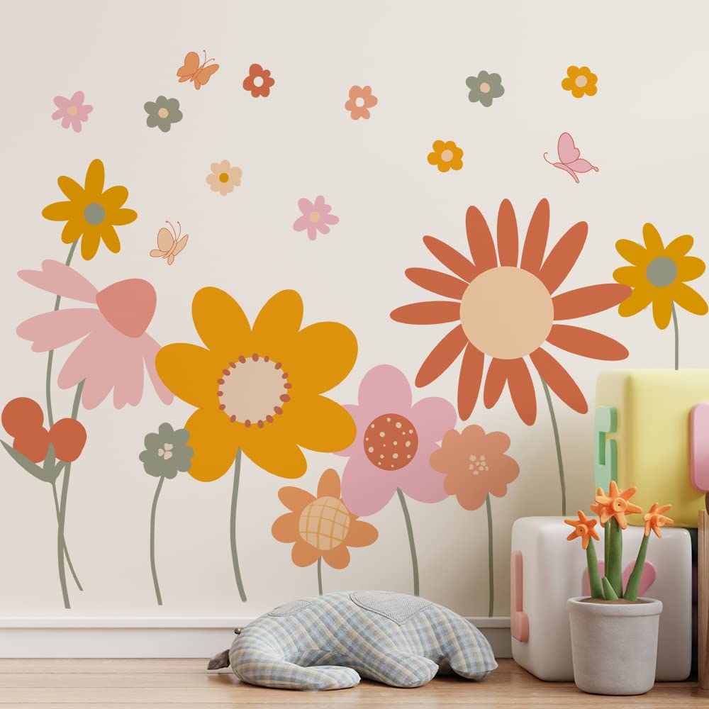 Runtoo boho flower wall decal daisy strip brightens living space