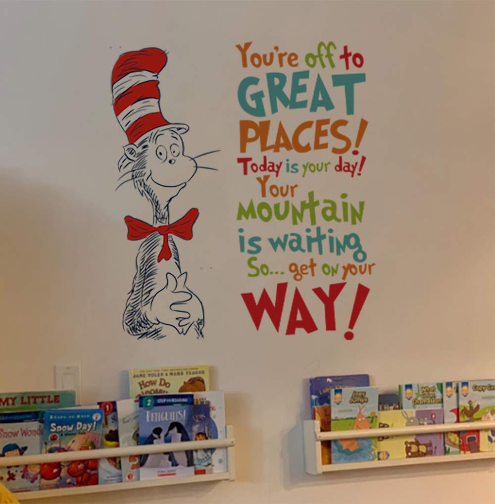 Runtoo Decalplanet classroom wall decal with Dr Seuss quotes enhances the learning space.