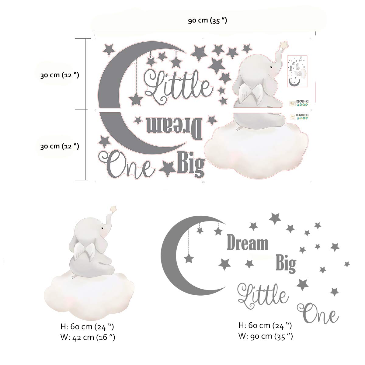 Runtoo Dream Big Little One wall decor suits walls, furniture, and mirrors for versatile styling.