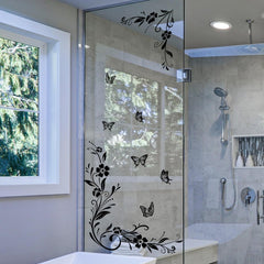 Runtoo Flower Vines wall stickers display black vines on wall, creating dramatic focal point