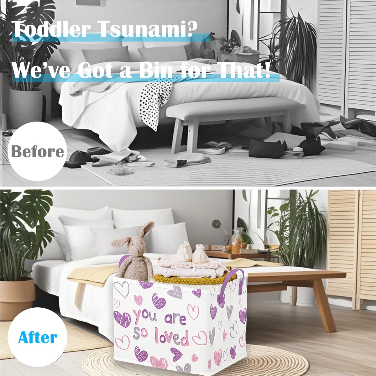Runtoo gift basket waterproof liner protects items in bath or playroom.