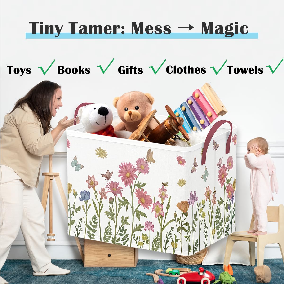 Runtoo Kid-Safe Sturdy Design with handles for safe transport of books and toys