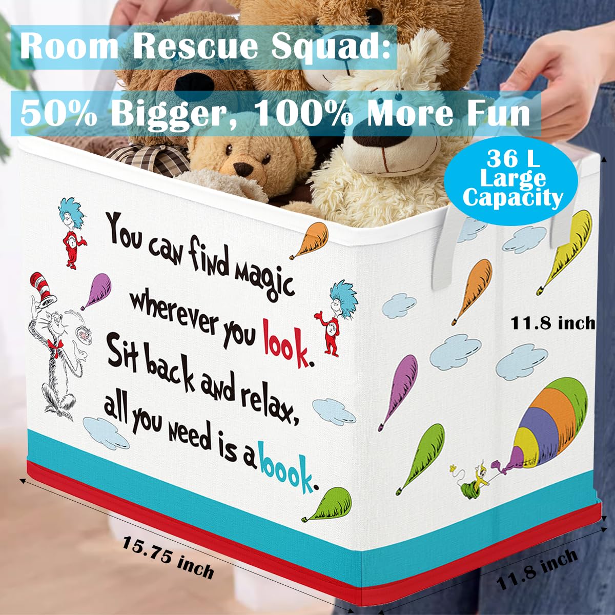 Runtoo Kids book organizer doubles as treasure bin for playtime and learning.