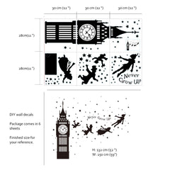 Runtoo London silhouette decal works on walls, tiles, and mirrors for versatile decor.