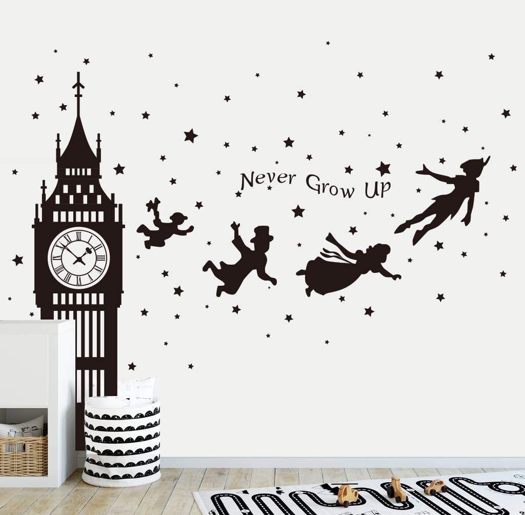 Runtoo London silhouette wall decal with Big Ben adds charming nursery focal point.