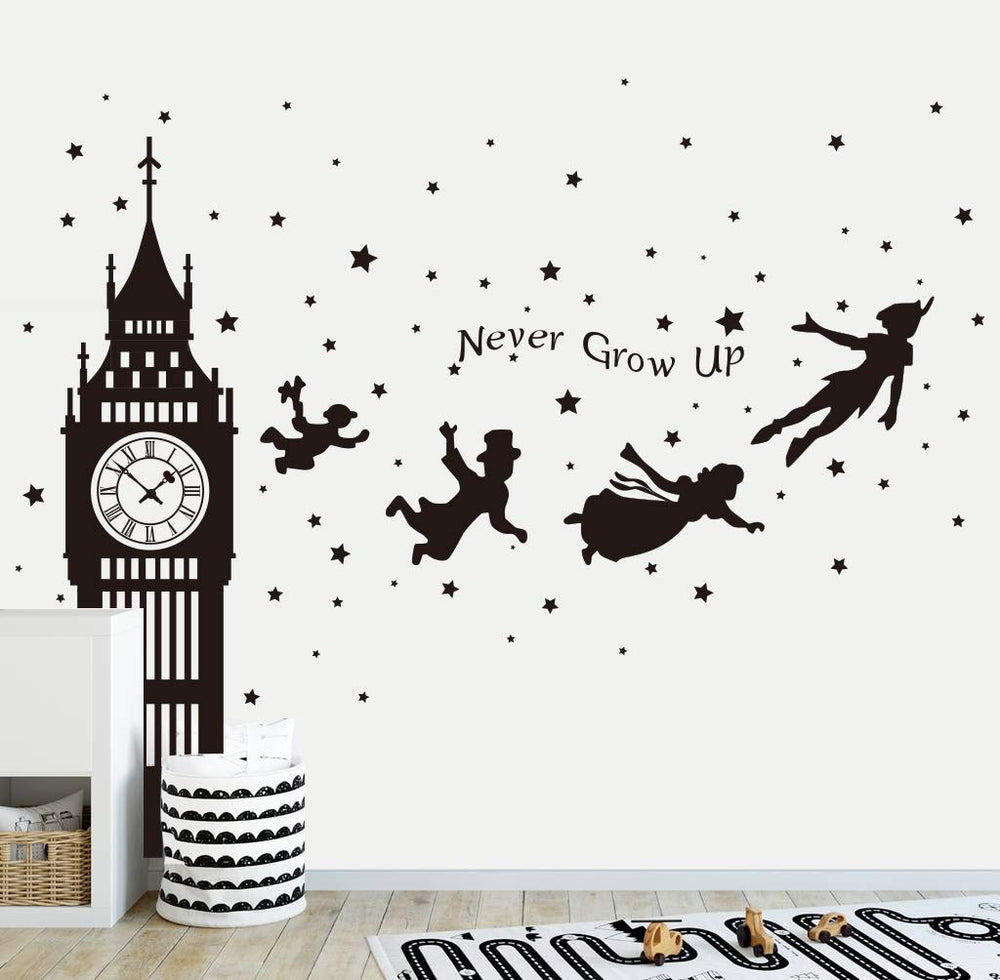 Runtoo London silhouette wall decal with Big Ben adds charming nursery focal point.