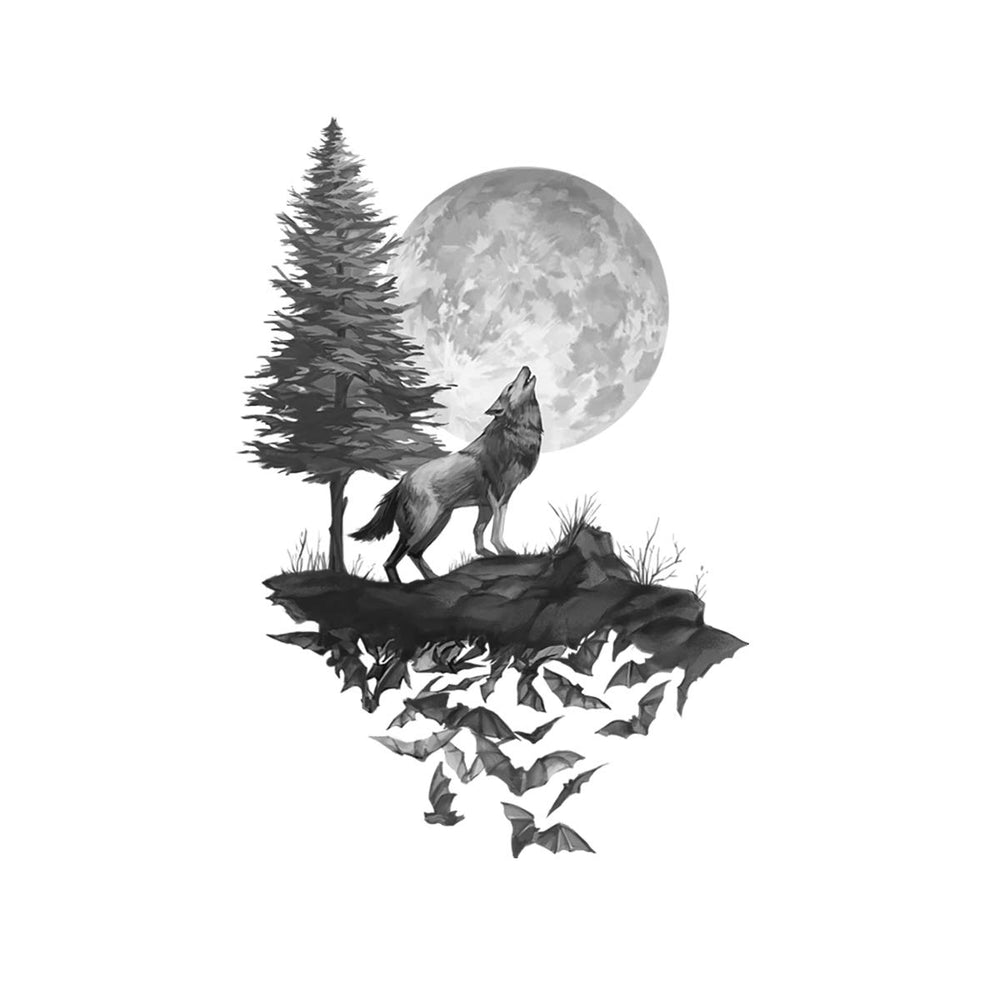 Runtoo Moon wall sticker closeup reveals matte black crescent shapes.