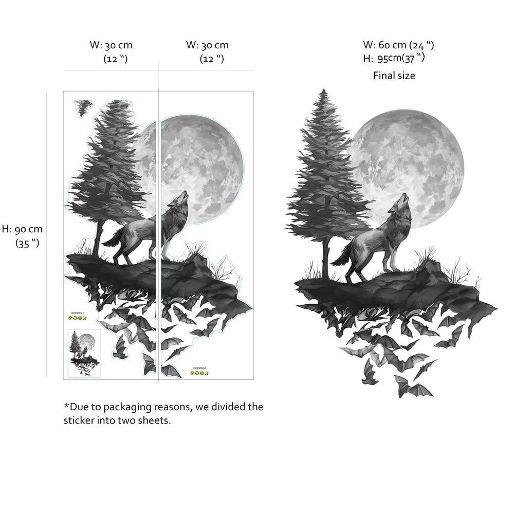 Runtoo Moon wall sticker gallery shot shows versatile layout ideas.