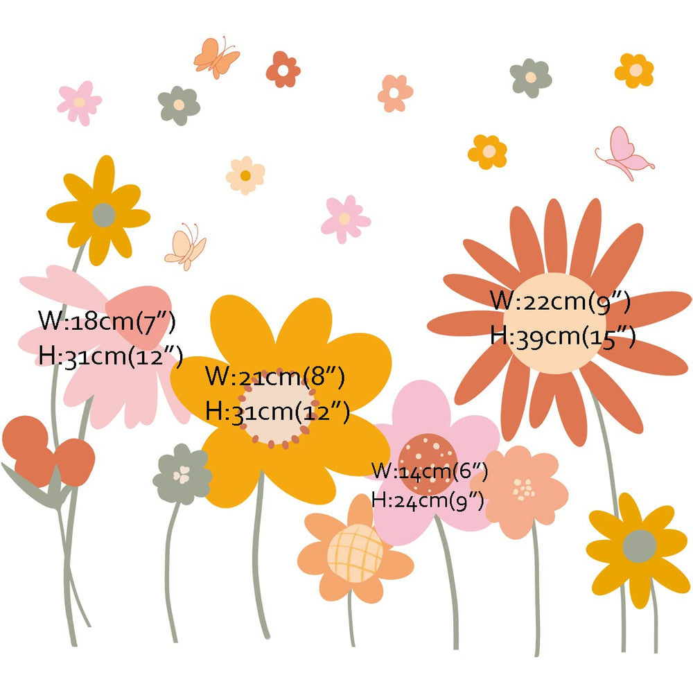 Runtoo nursery decor daisy floral wall stickers create a soft inviting space