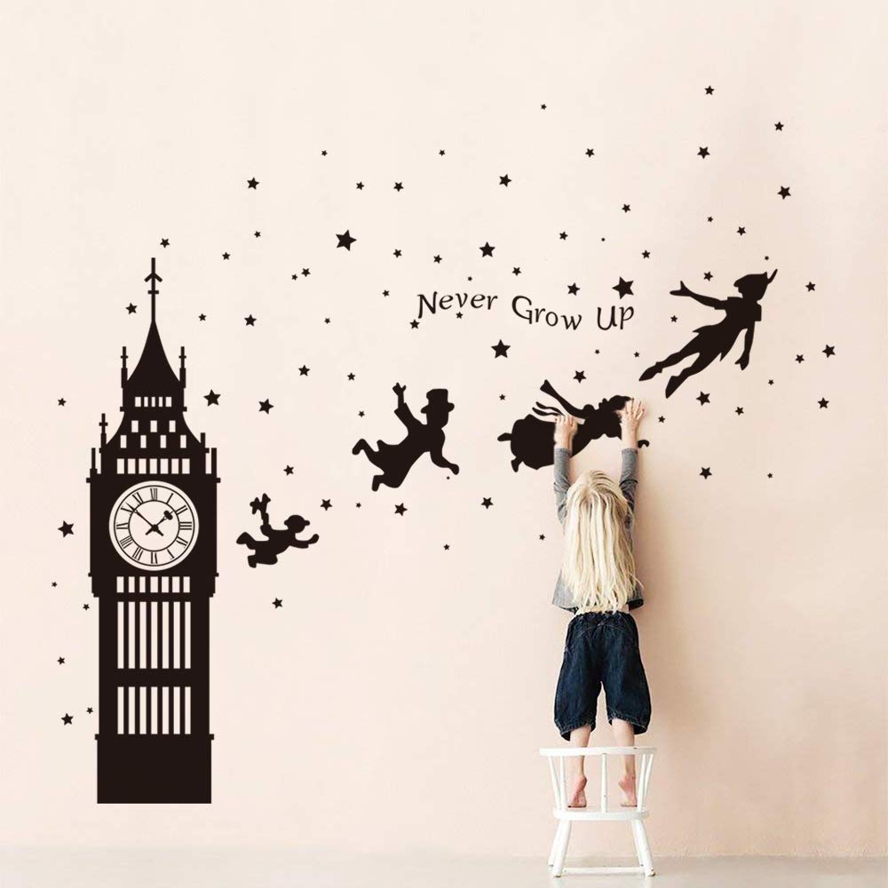 Runtoo black nursery wall decal with peel-and-stick design for easy decorating.